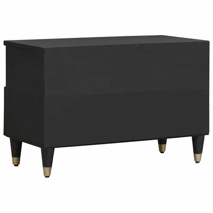 TV Cabinet with Drawer Black 70 x 33 x 46 cm Solid Mango Wood
