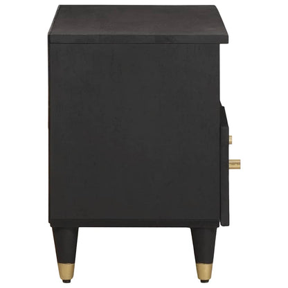 TV Cabinet with Drawer Black 70 x 33 x 46 cm Solid Mango Wood