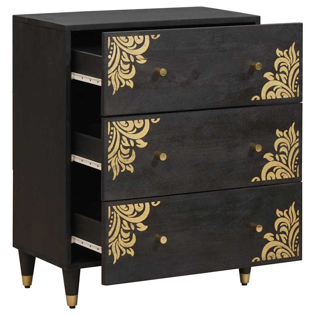 Sideboard Black 60 x 33 x 75 cm Solid Mango Wood