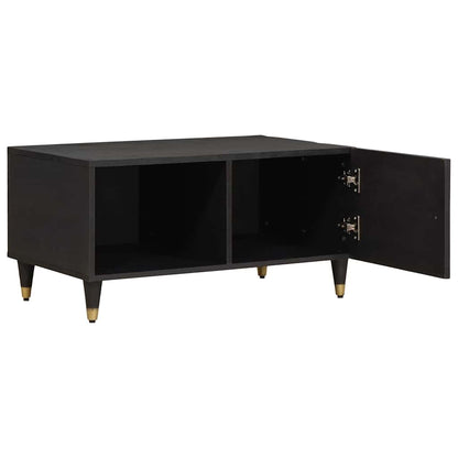 Coffee Table Black 80 x 50 x 40 cm Solid Mango Wood
