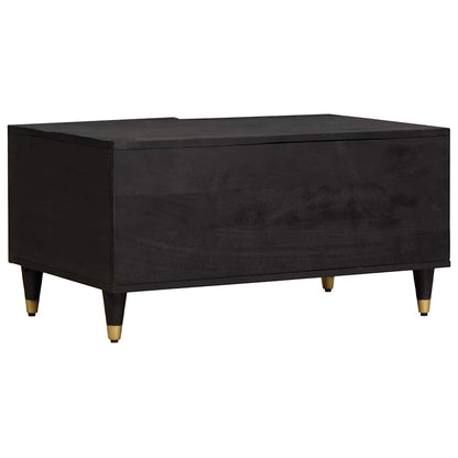 Coffee Table Black 80 x 50 x 40 cm Solid Mango Wood