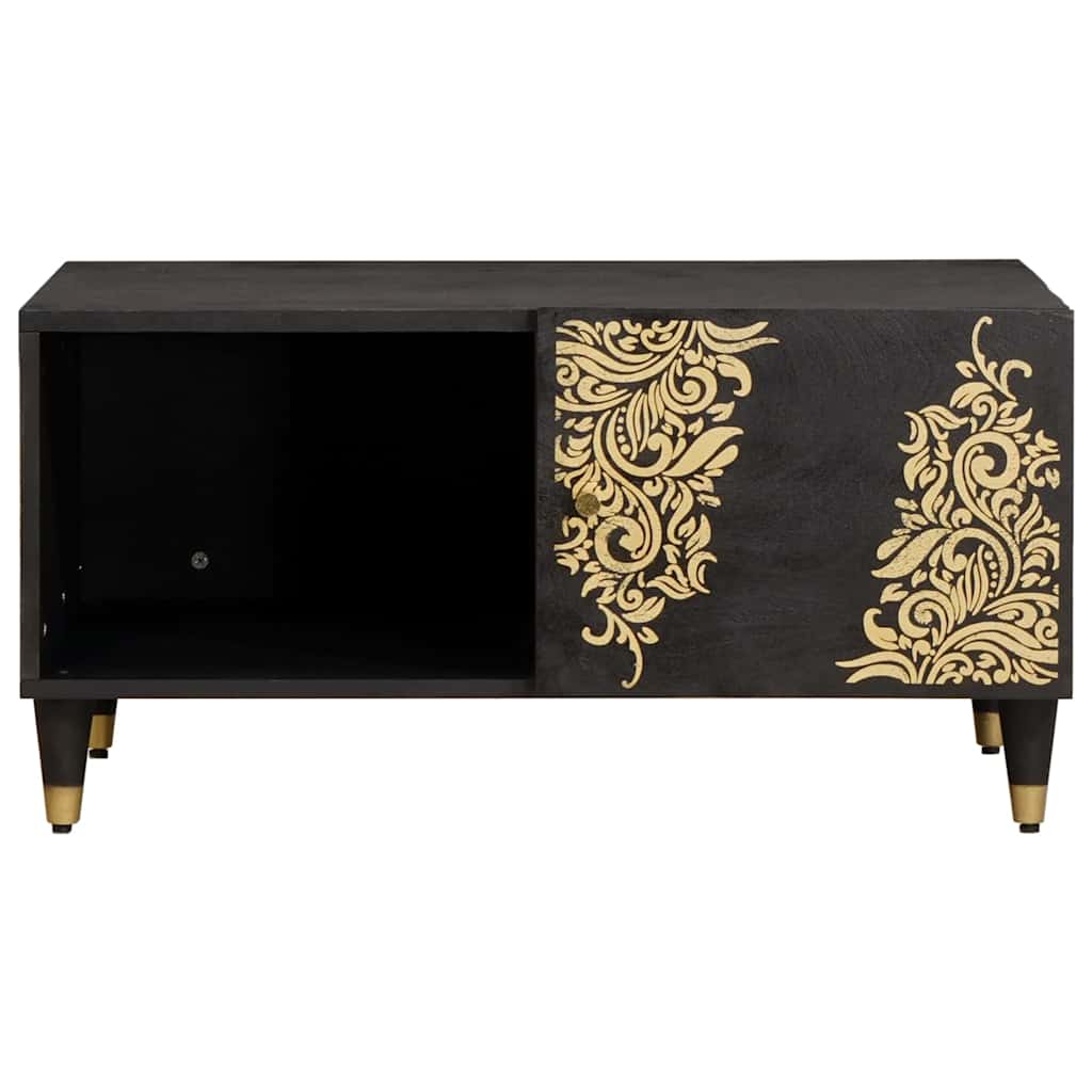 Coffee Table Black 80 x 50 x 40 cm Solid Mango Wood
