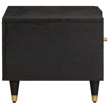 Coffee Table Black 80 x 50 x 40 cm Solid Mango Wood