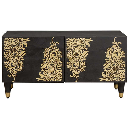 Coffee Table Black 80 x 50 x 40 cm Solid Mango Wood