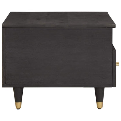 Coffee Table with Drawer Black 80 x 54 x 40 cm Solid Mango Wood