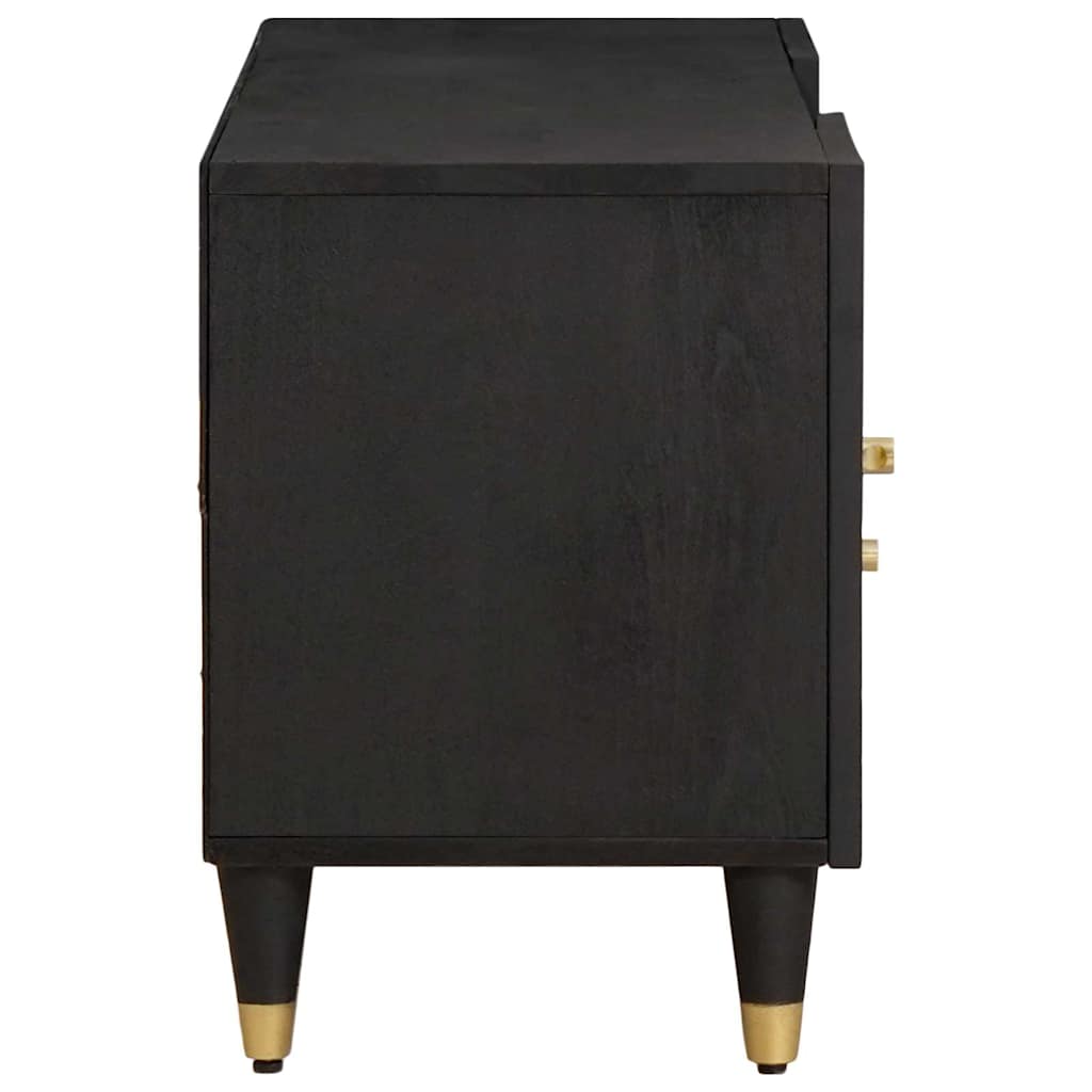 TV Cabinet with Drawer Black 105 x 33 x 46 cm Solid Mango Wood
