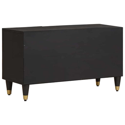 TV Cabinet with Shelf Black 80 x 33 x 46 cm Solid Mango Wood