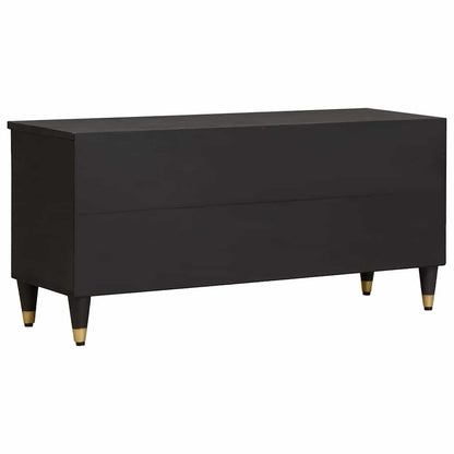 TV Cabinet with Drawer Black 100 x 33 x 46 cm Solid Mango Wood