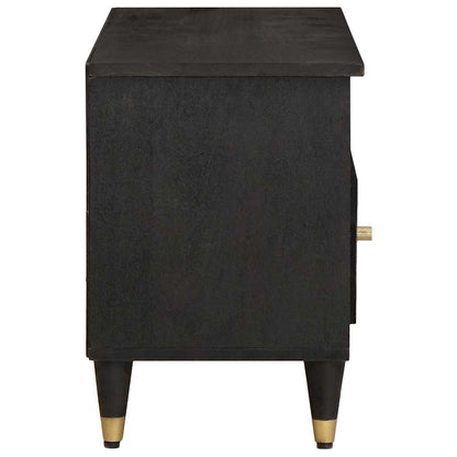 TV Cabinet with Drawer Black 100 x 33 x 46 cm Solid Mango Wood