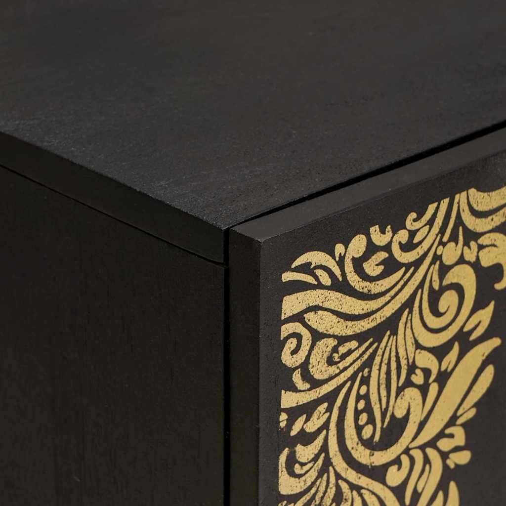 Sink cabinet with Door Black 62 x 33 x 58 cm Solid Mango Wood