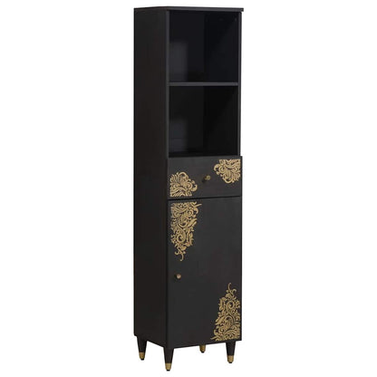 Bathroom Cabinet Black 38 x 33 x 160 cm Solid Mango Wood