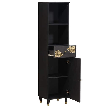 Bathroom Cabinet Black 38 x 33 x 160 cm Solid Mango Wood