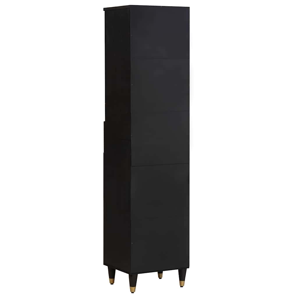 Bathroom Cabinet Black 38 x 33 x 160 cm Solid Mango Wood