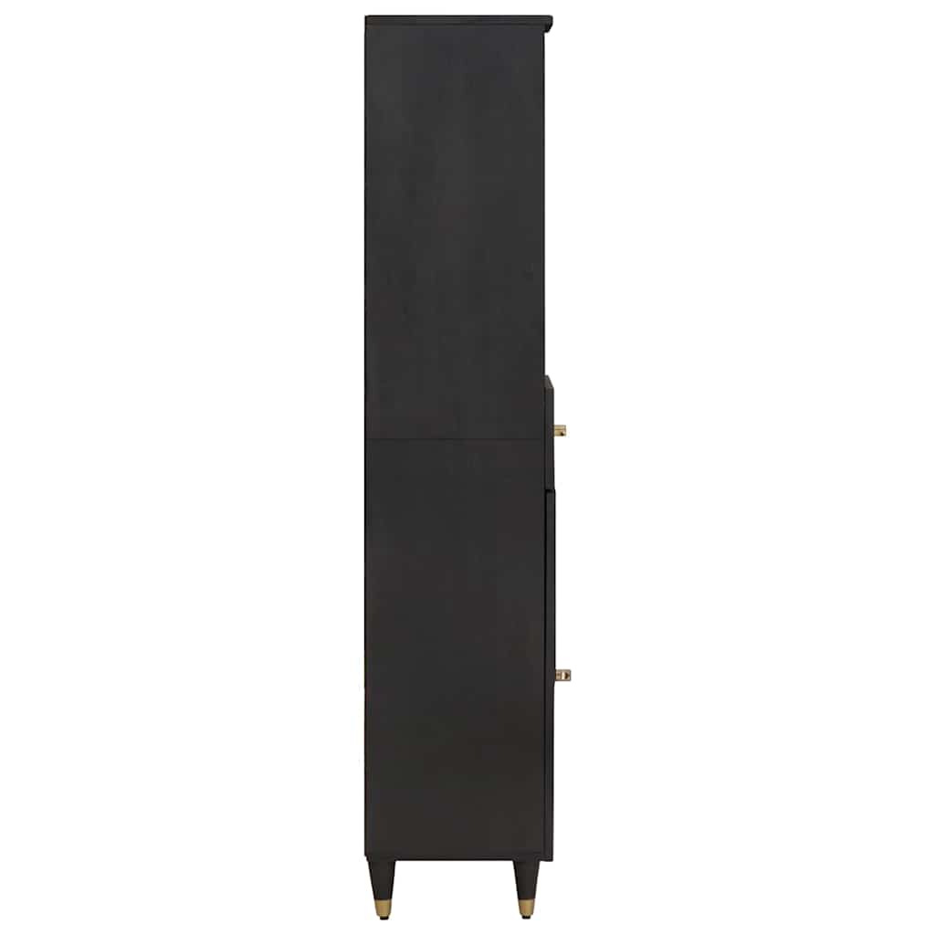 Bathroom Cabinet Black 38 x 33 x 160 cm Solid Mango Wood