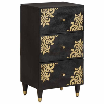 Sideboard with Drawer Black 40 x 33 x 75 cm Solid Mango Wood