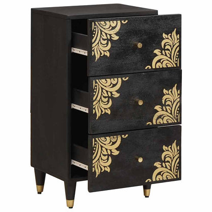 Sideboard with Drawer Black 40 x 33 x 75 cm Solid Mango Wood