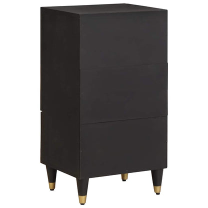 Sideboard with Drawer Black 40 x 33 x 75 cm Solid Mango Wood