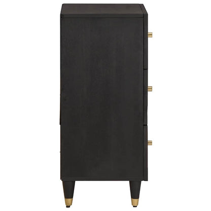 Sideboard with Drawer Black 40 x 33 x 75 cm Solid Mango Wood