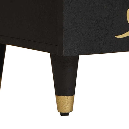 Sideboard with Shelf Black 60 x 33 x 75 cm Solid Mango Wood