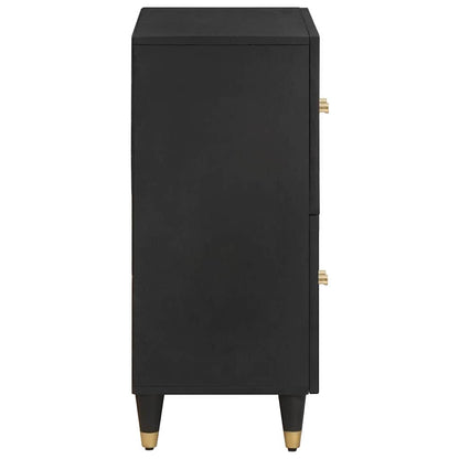Sideboard with Shelf Black 60 x 33 x 75 cm Solid Mango Wood
