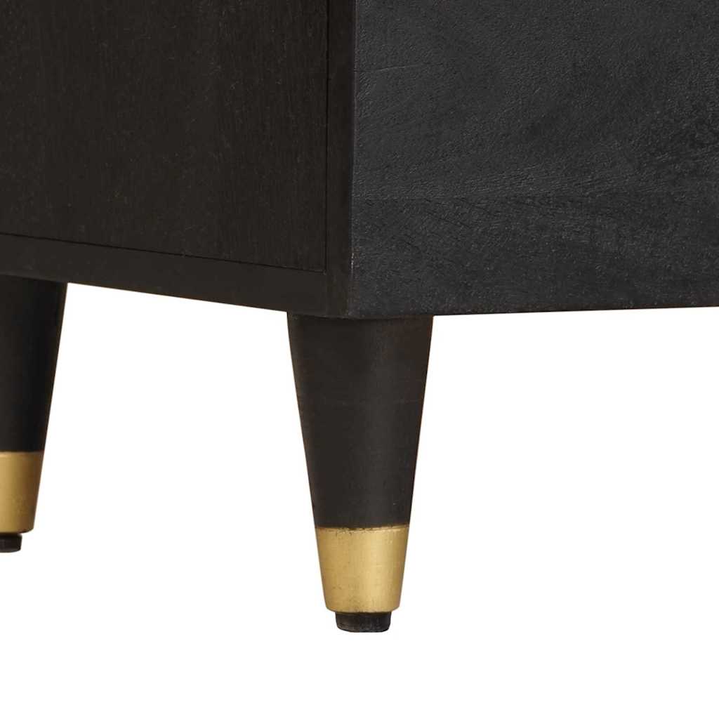 Sideboard with Shelf Black 80 x 33 x 75 cm Solid Mango Wood