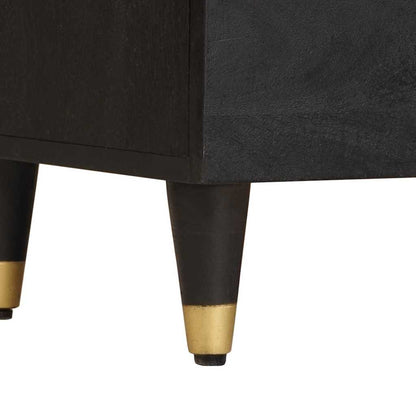 Sideboard with Shelf Black 80 x 33 x 75 cm Solid Mango Wood