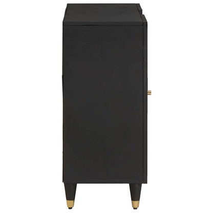Sideboard with Shelf Black 90 x 33 x 75 cm Solid Mango Wood