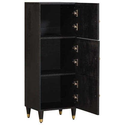 Highboard with Shelf Black 40 x 33 x 110 cm Solid Mango Wood