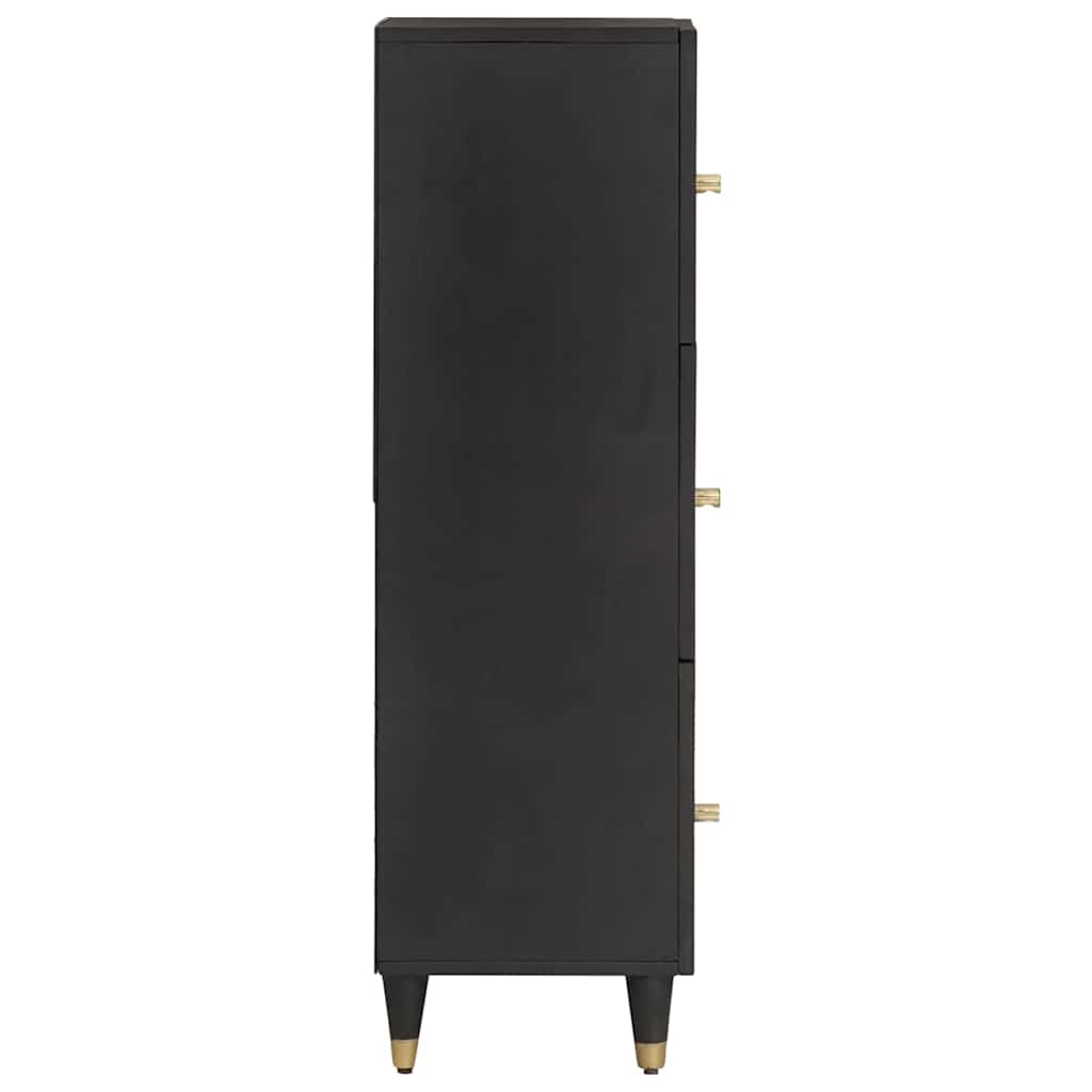 Highboard with Shelf Black 40 x 33 x 110 cm Solid Mango Wood