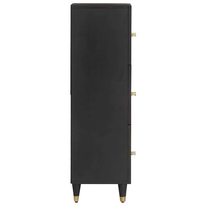 Highboard with Shelf Black 40 x 33 x 110 cm Solid Mango Wood