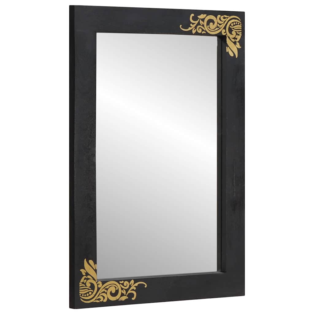 Bathroom Mirror with Mirror Black and Silver 70 x 50 x 2.5 cm
