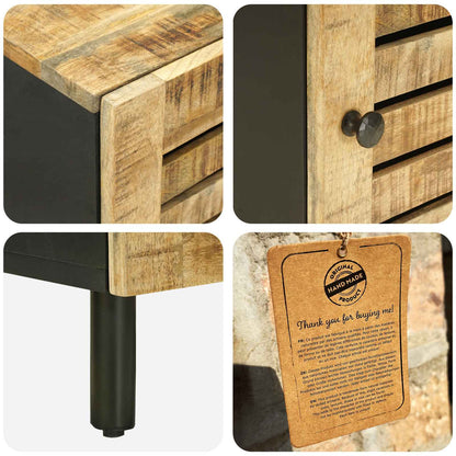 Bedside Table Natural 40 x 33 x 46 cm Solid Mango Wood