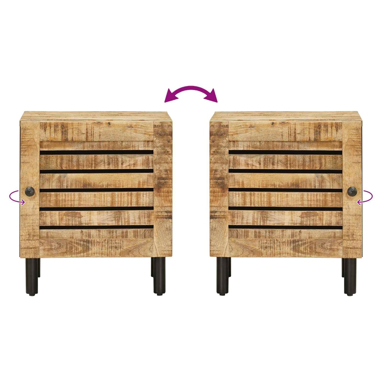 Bedside Table Natural 40 x 33 x 46 cm Solid Mango Wood