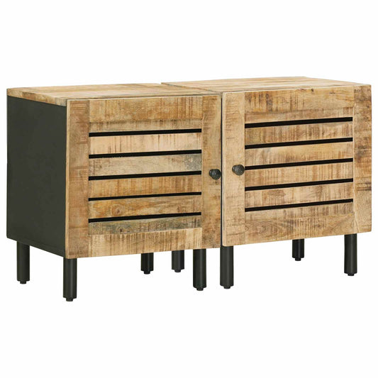 Bedside Table 2 pcs Natural 40 x 33 x 46 cm Solid Mango Wood
