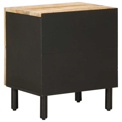 Bedside Table 2 pcs Natural 40 x 33 x 46 cm Solid Mango Wood