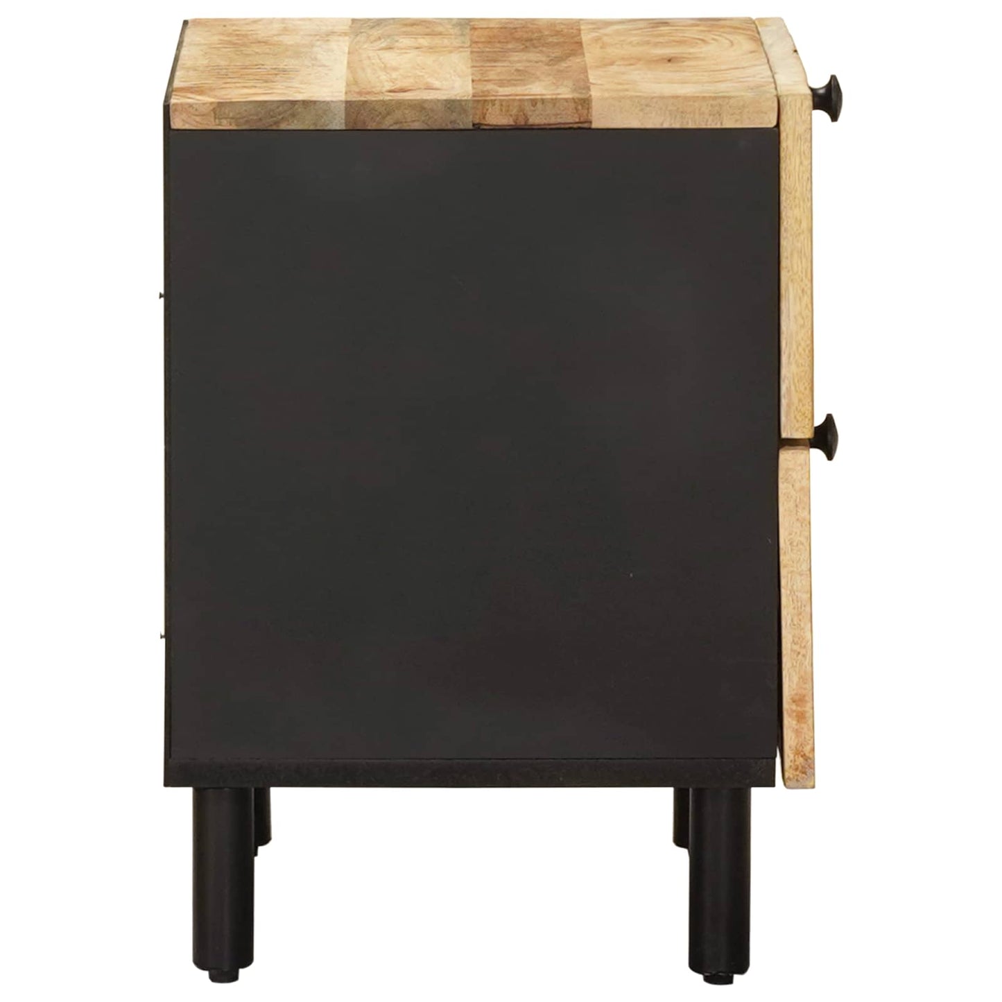 Bedside Table 2 pcs Natural 40 x 33 x 46 cm Solid Mango Wood