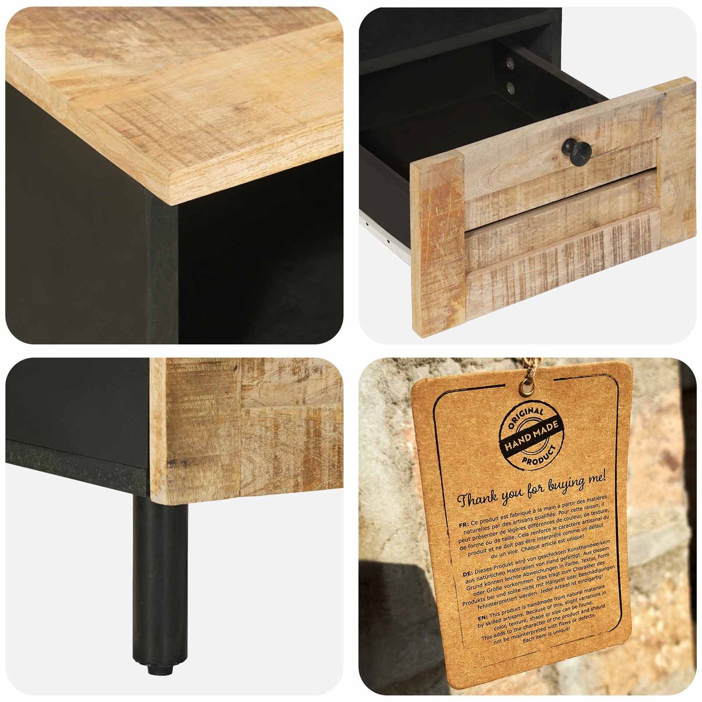 Storage Cabinets Natural 70 x 33 x 46 cm Solid Mango Wood