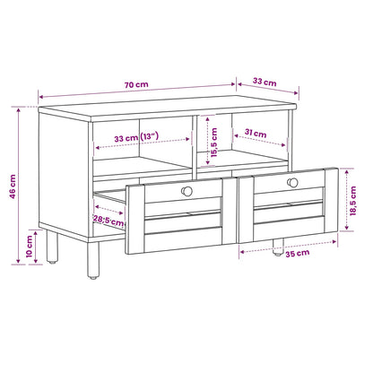 Storage Cabinets Natural 70 x 33 x 46 cm Solid Mango Wood