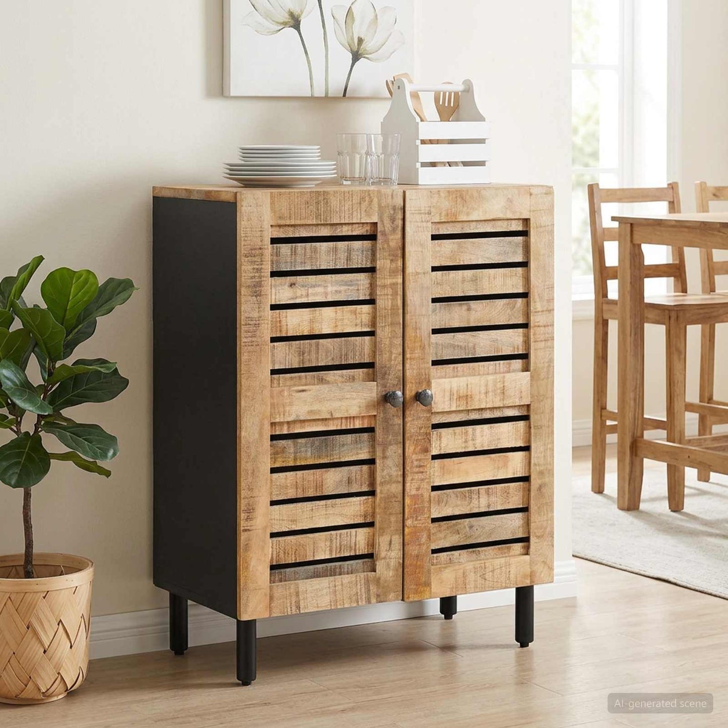 Storage Cabinets Pattern Pattern 60 x 33 x 75 cm Natural