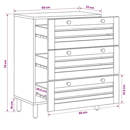 Storage Cabinets Pattern Pattern 60 x 33 x 75 cm Natural