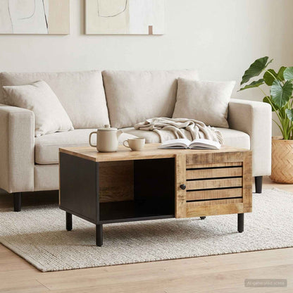 Coffee Table Natural 80 x 50 x 40 cm Solid Mango Wood