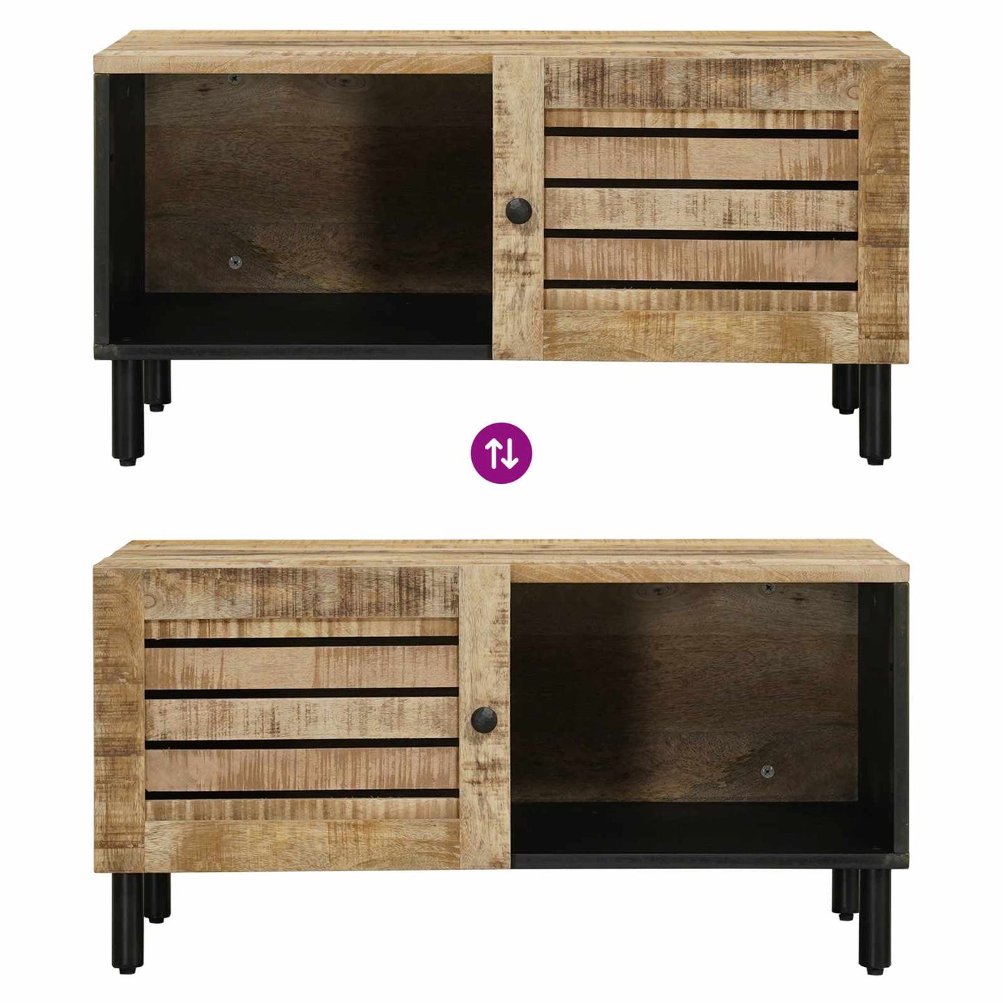 Coffee Table Natural 80 x 50 x 40 cm Solid Mango Wood