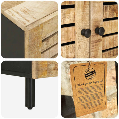 Coffee Table Natural 80 x 50 x 40 cm Solid Mango Wood