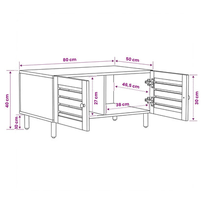 Coffee Table Natural 80 x 50 x 40 cm Solid Mango Wood