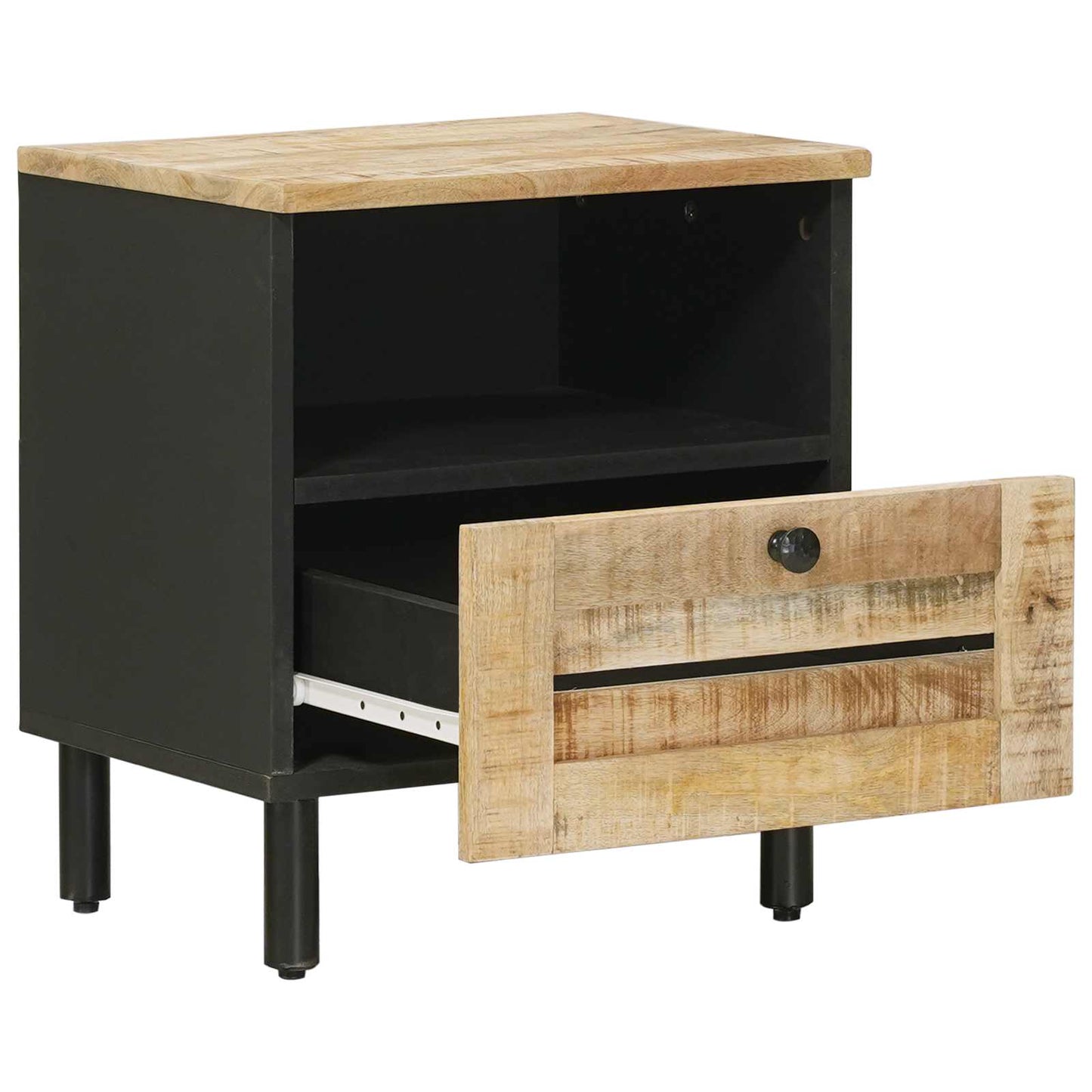 Bedside Table Natural 40 x 33 x 46 cm Solid Mango Wood