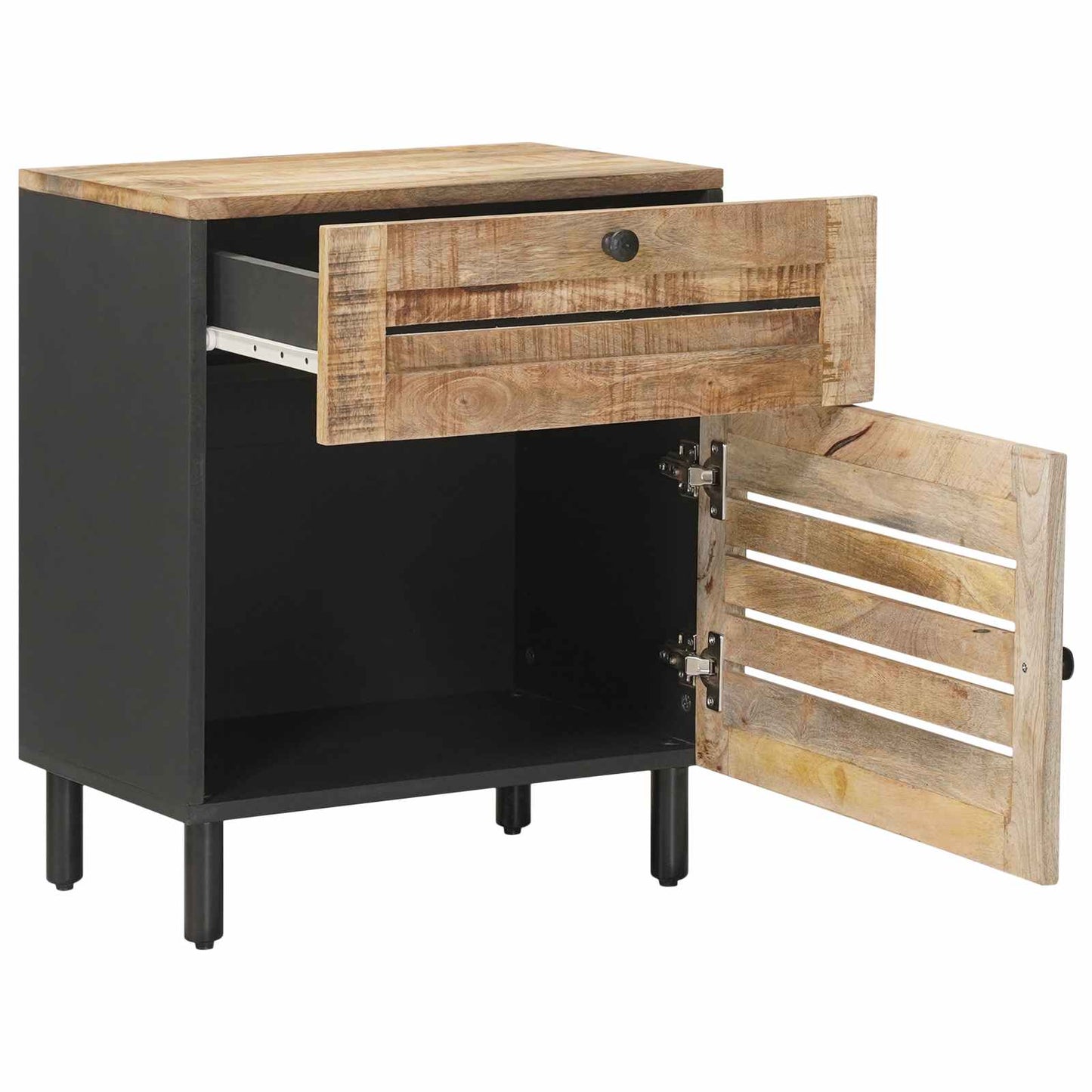 Bedside Table Natural 50 x 33 x 60 cm Solid Mango Wood