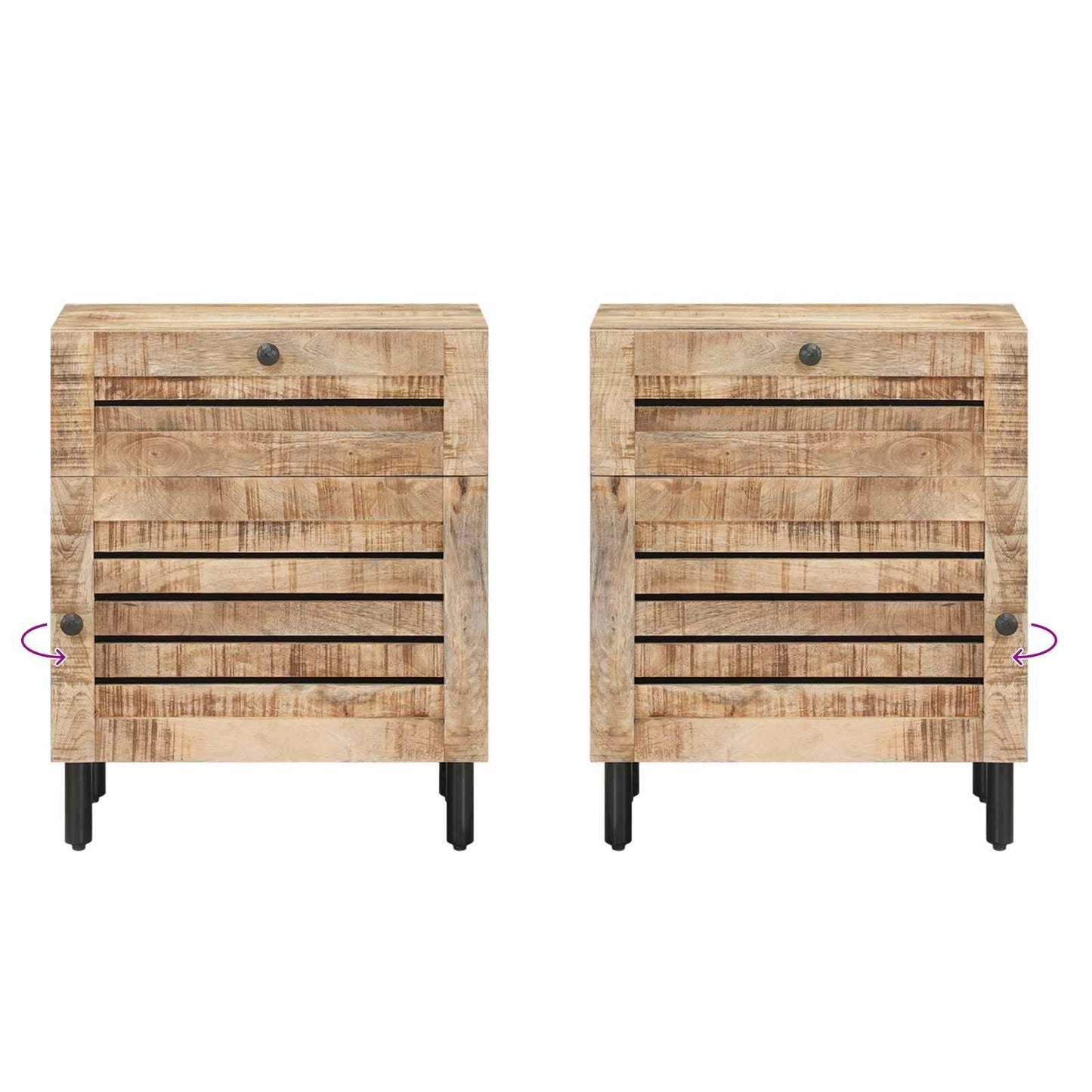 Bedside Table Natural 50 x 33 x 60 cm Solid Mango Wood