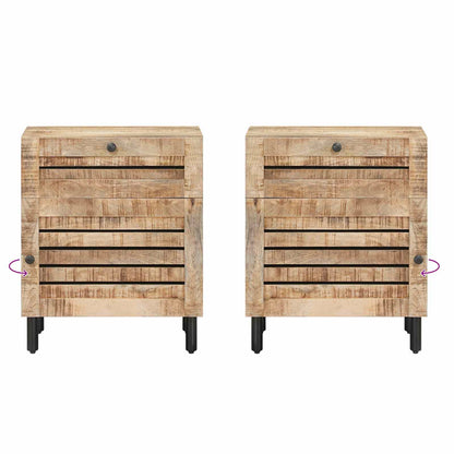 Bedside Table Natural 50 x 33 x 60 cm Solid Mango Wood