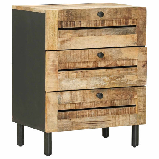 Bedside Table Natural 50 x 33 x 62 cm Solid Mango Wood