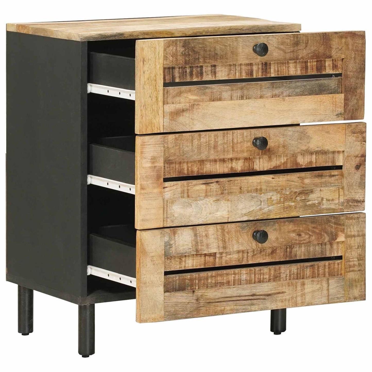 Bedside Table Natural 50 x 33 x 62 cm Solid Mango Wood